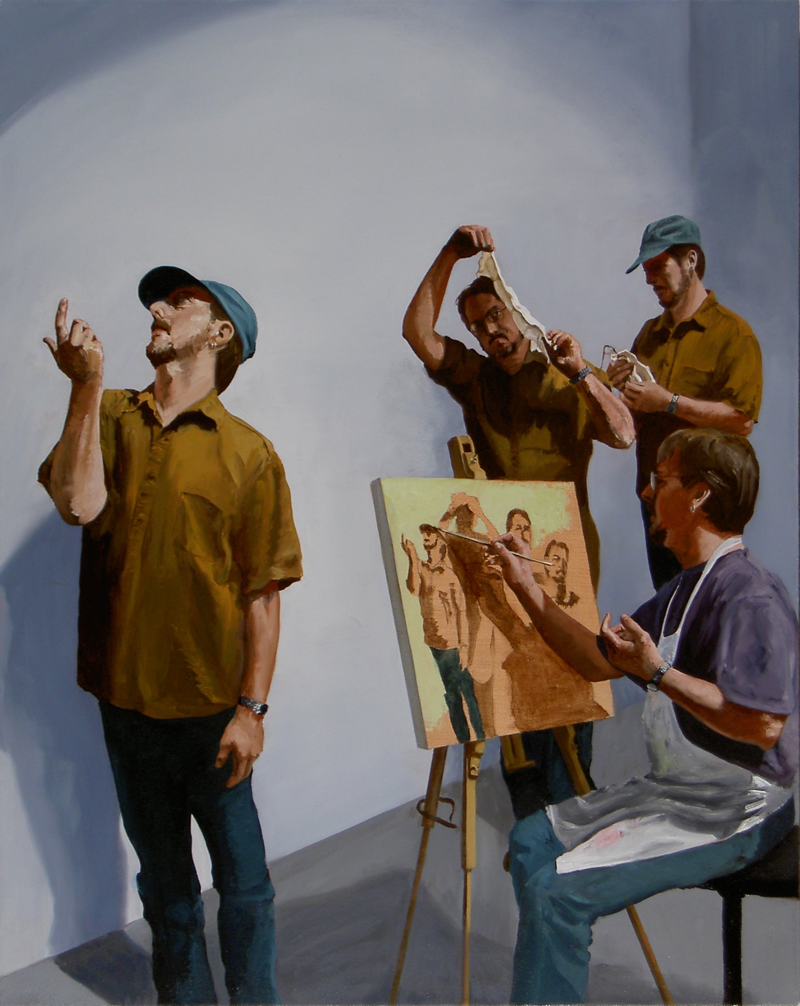 Artist and Models, oil on canvas, 30x24", unframed, 2004