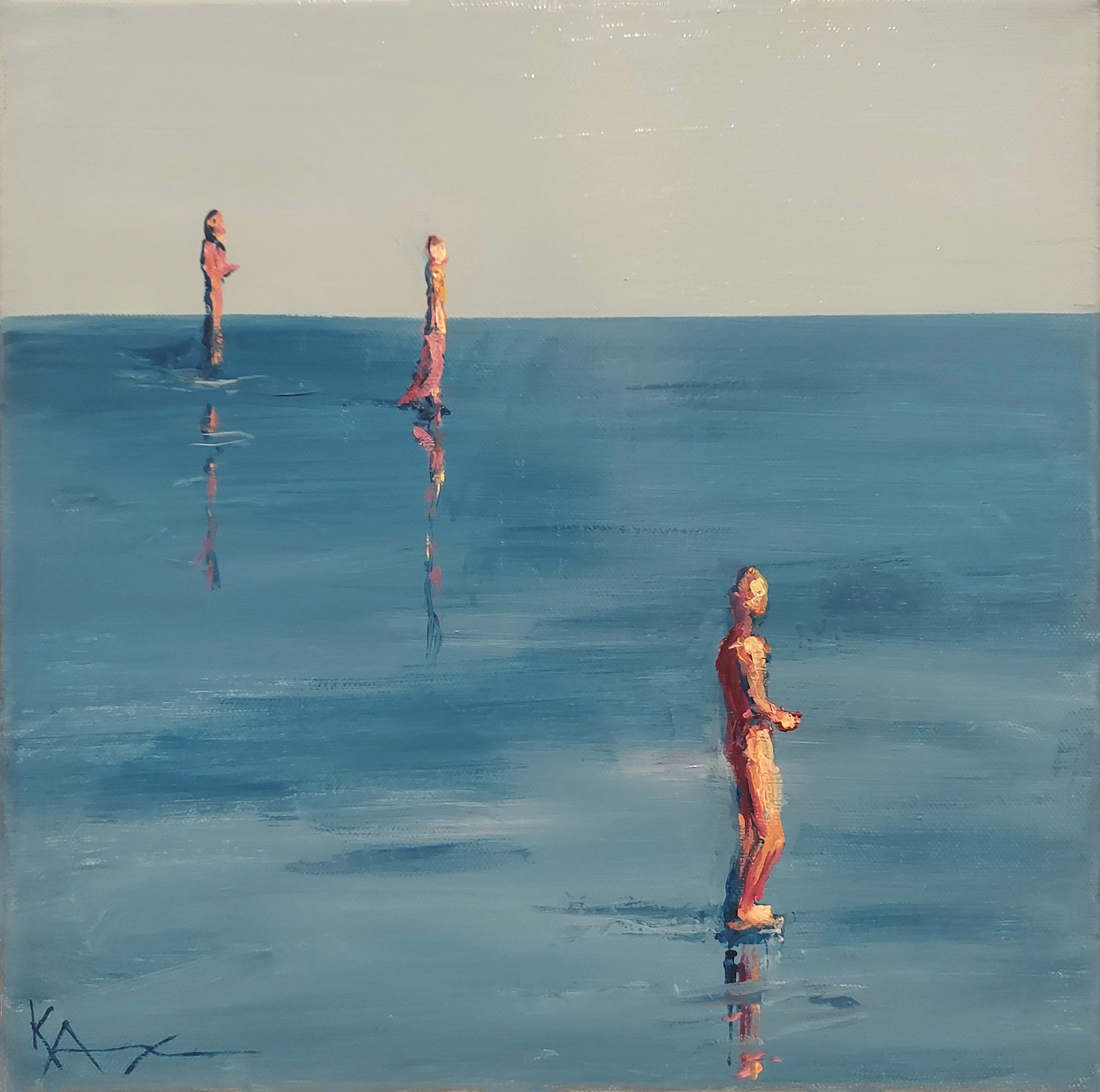 Awaiting the Tide, oil on canvas, 12x12, 2025