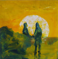 Beach Sunset, oil on canvas,  12x12", framed, 2026