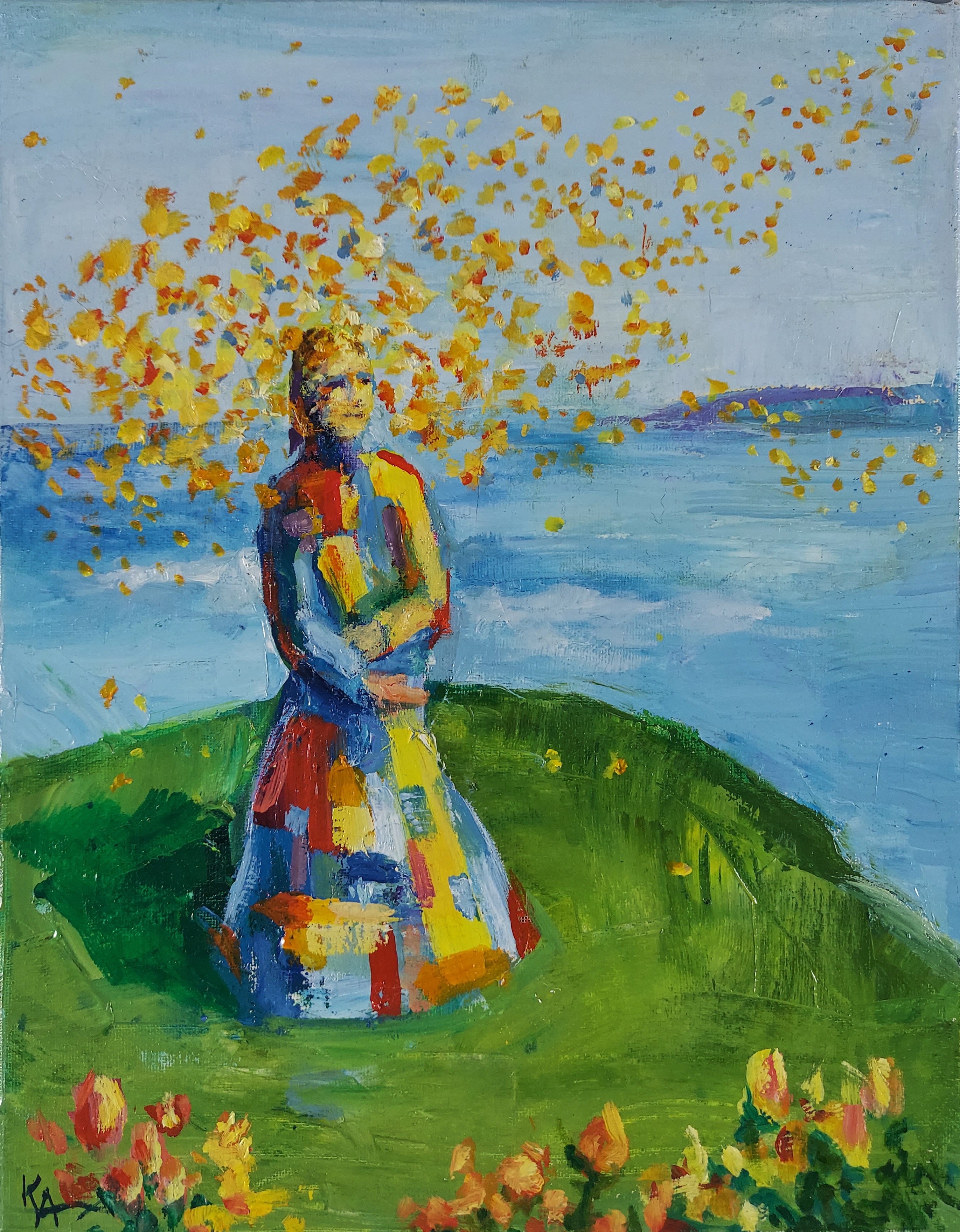 Be the Flower You Seek, oil on canvas, 14x11," 2026, framed