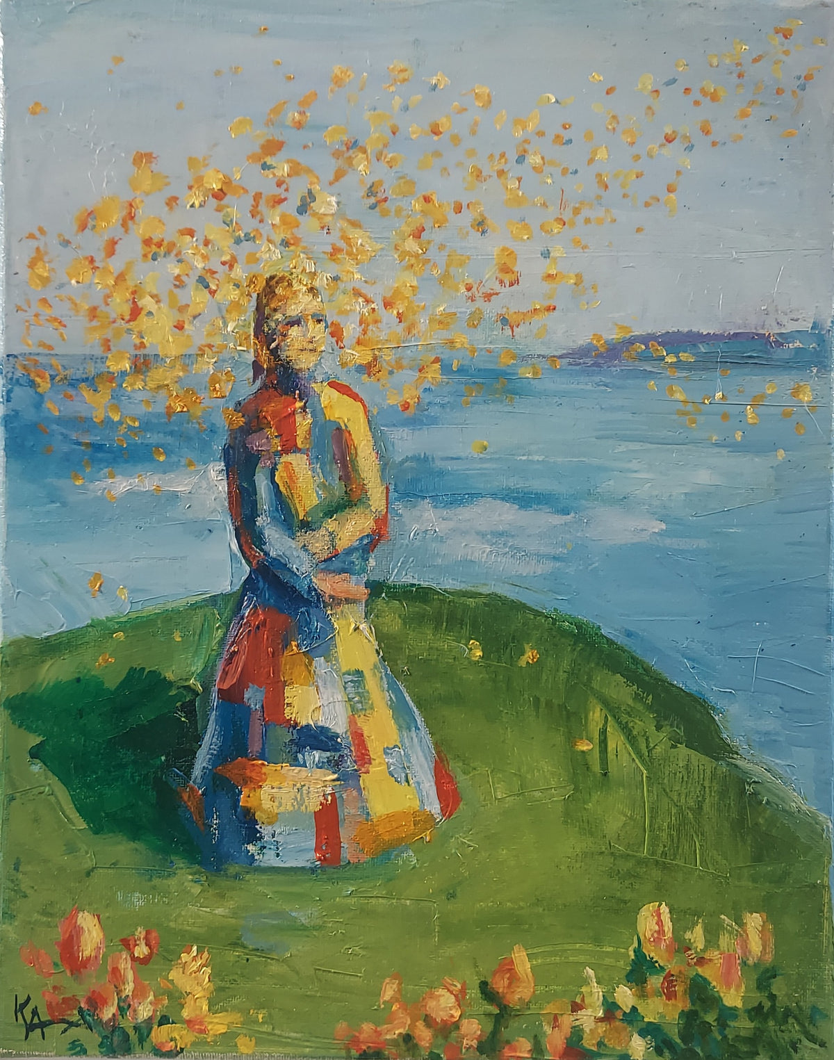 Be the Flower You Seek, oil on canvas, 14x11", framed, 2026