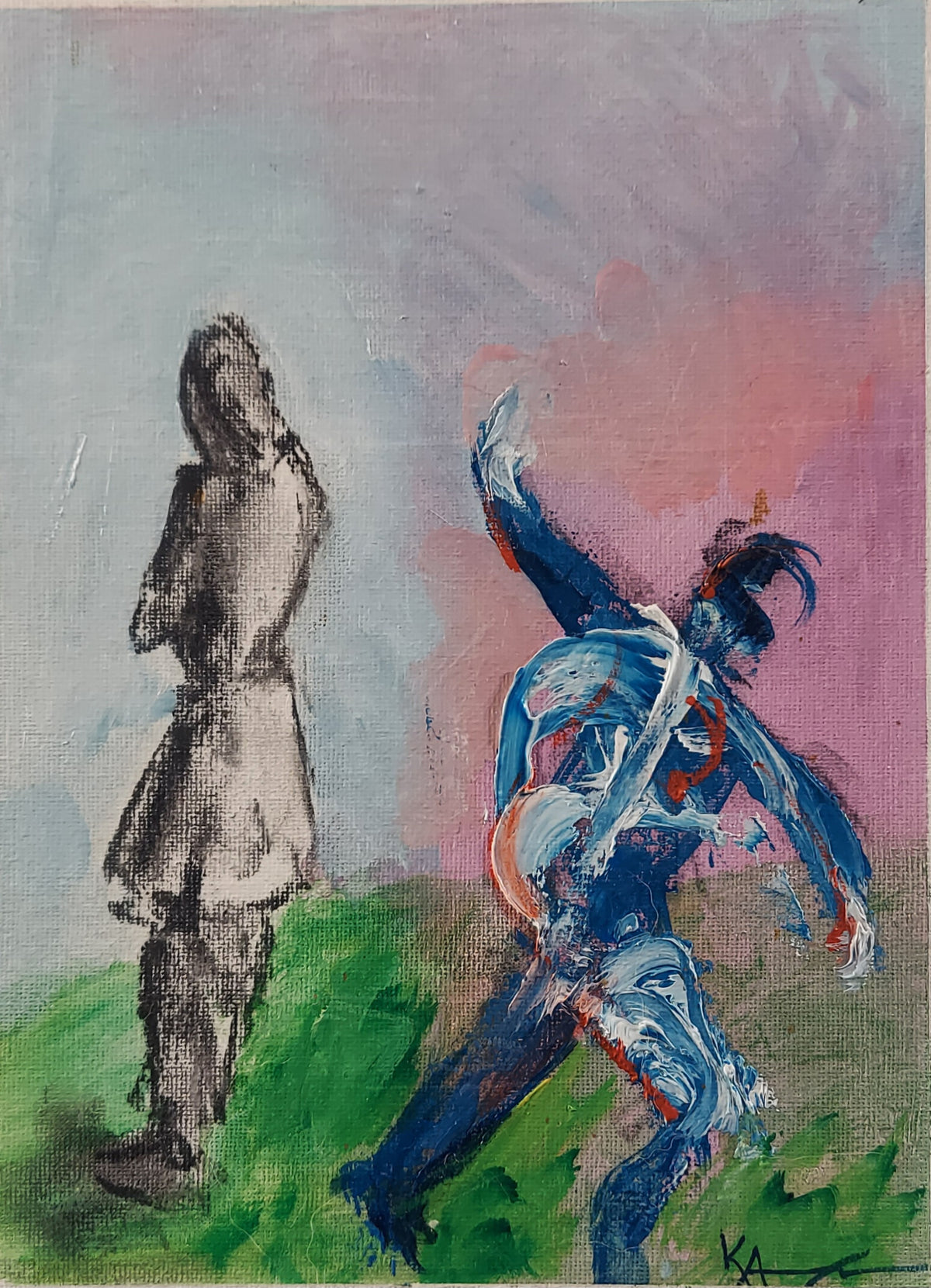 Breaking Free, oil on canvas, 10.5x8", framed, 2026