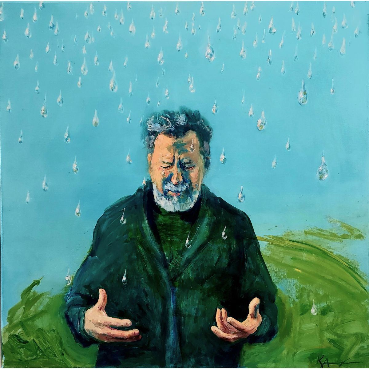 I Have Known Grief, oil on canvas, 24x24", framed, 2026