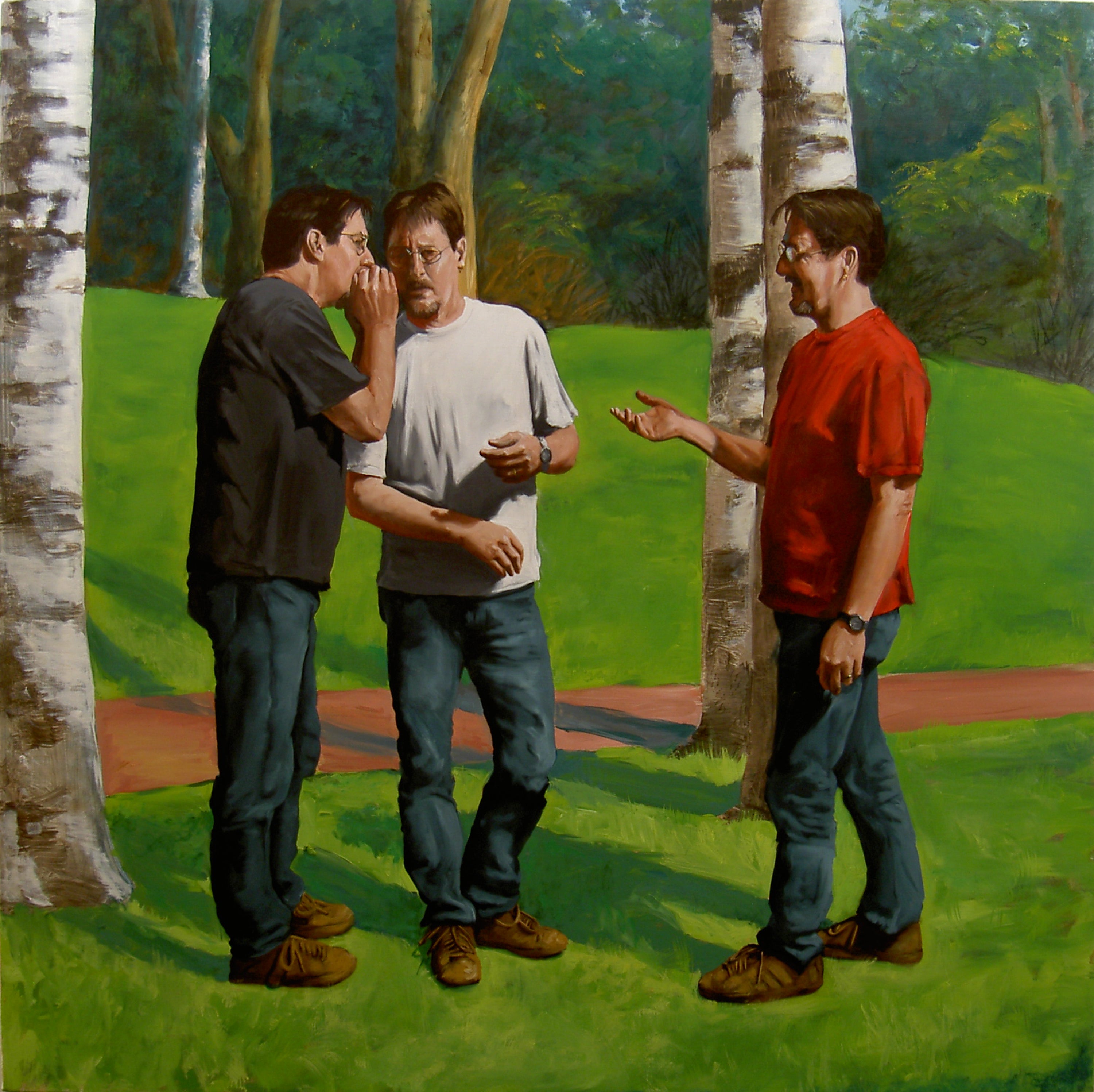 Meeting in the Woods, oil, 42x42", Unframed, 2005