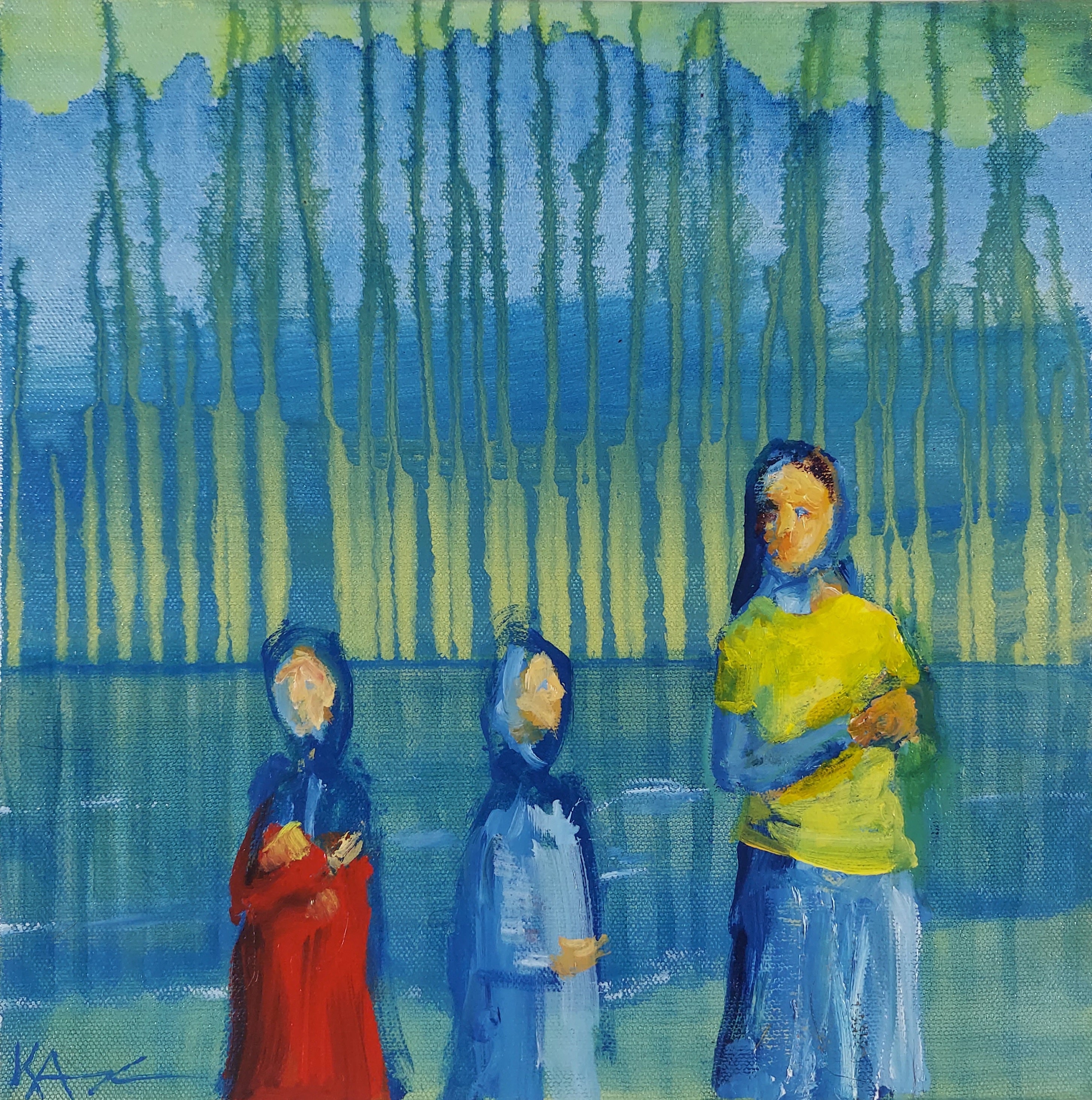Please, Mommy..., oil on canvas, 12x12", framed, 2026