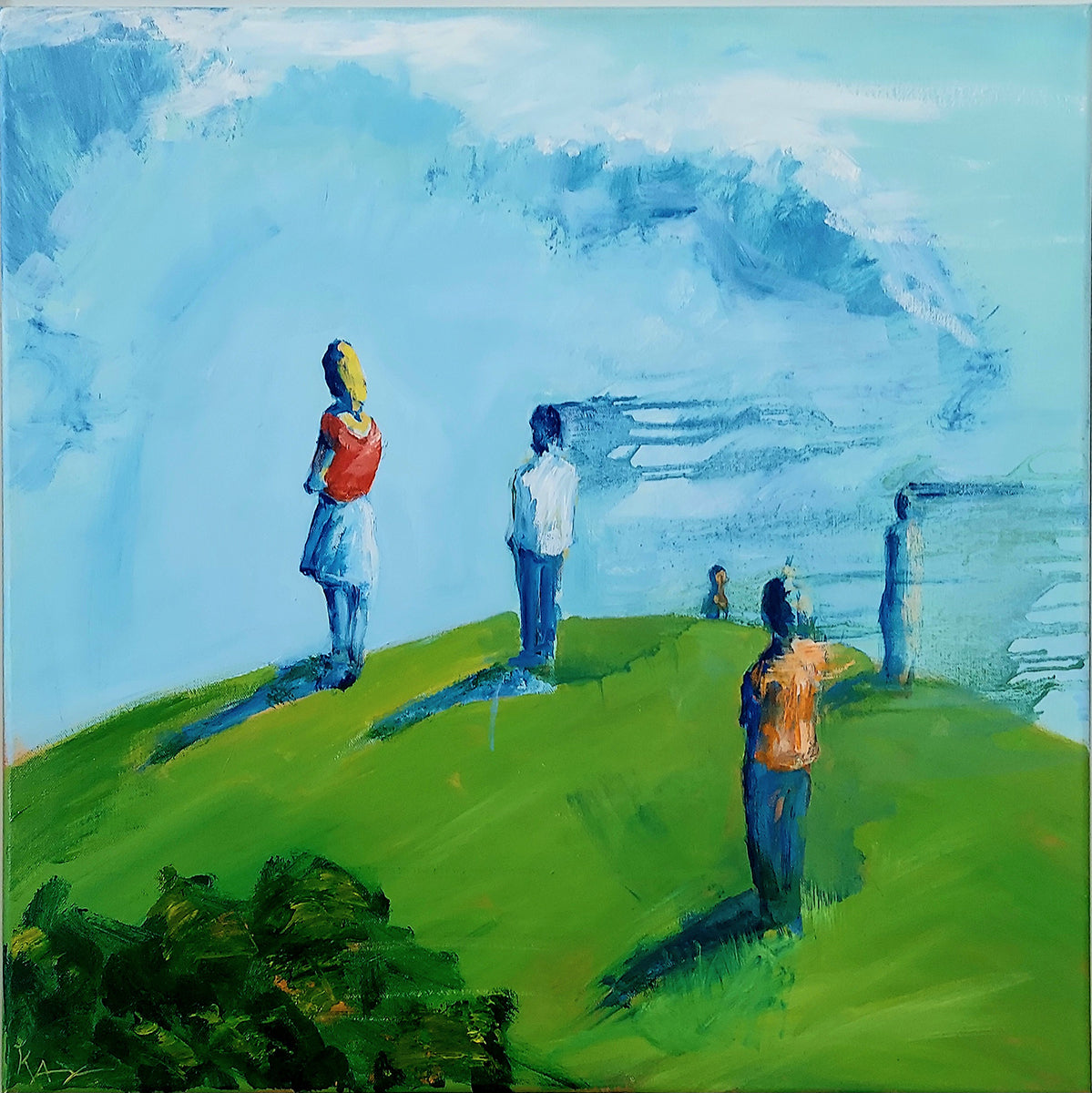 Searching for Signs of Change, oil on canvas, 24x24", Framed, 2026
