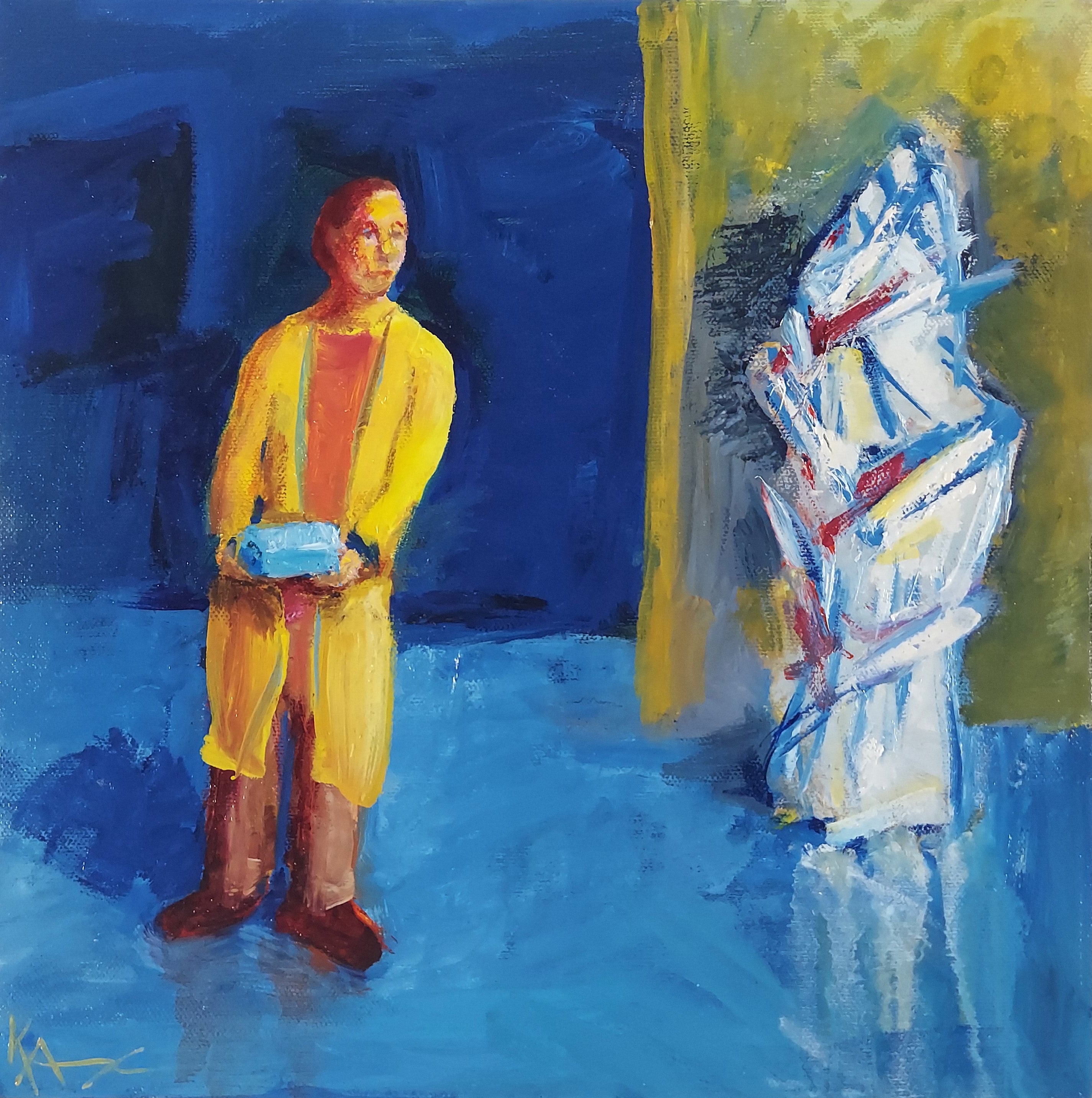 The Blue Box, oil on canvas, 12x12", framed, 2026