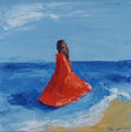 The Red Dress, oil on canvas, 12x12", framed, 2026